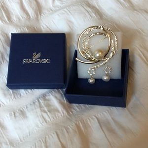 Swarovski Earrings and Brooch Set